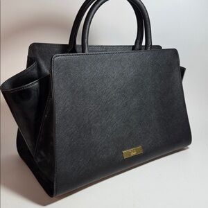 ZAC Zac Posen Structured Saffiano Top Handle Satchel – Black – Eartha Style